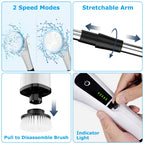 1Pc Electric Spin Scrubber Cordless Rechargeable Telescopic Cleaning Brush 8 Replaceable Heads 2 Speed Adjustable Extension Arm Bathroom Tub Tile Floor